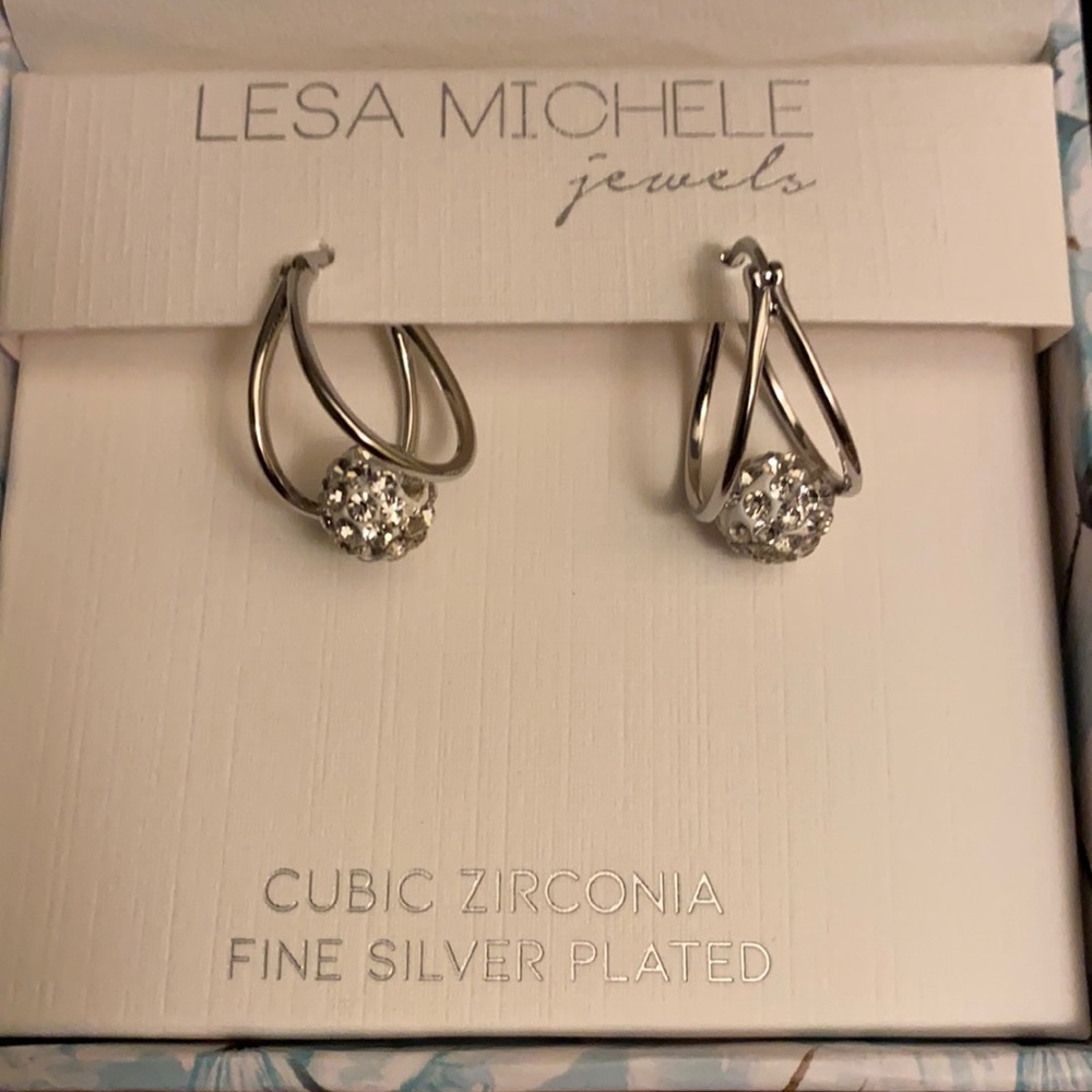 Hoop disco ball earrings